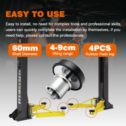 atsuch 60mm 4pcs Shaft Screw Up Car Lift Feet Pads Compatible with Bendpak Maxjax 2 Post Lift w/Rubber Bracket, 4-9 cm Heightened Car Lifts Bridge Jack Car Heightening Feet Tray (60mm 4pcs)
