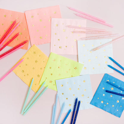 Meri Meri Glitter Birthday Candles (Pack of 24), 5.75" Tall, Unscented Meri Meri Candles
