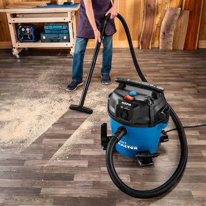 ROCKLER 9 Gal HEPA Dust Collector - Power Tool Activated Shop Dust Collection System for Dislodging Debris - Heavy Duty, Washable, & Portable Shop Vaccum to Capture Debris from Different Tools