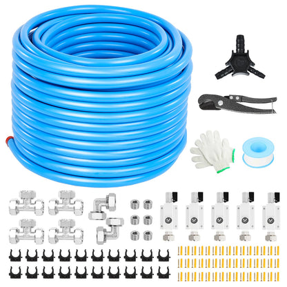 3/4” 200 FT Compressed Air Line Kit, Air Hose Kit, HDPE-Aluminum-HDPE Piping, Compressed Air Line Kit, Airtight, Leak-Proof, for Air Compressor Fittings, Suitable for Garages, Workshops, Factories