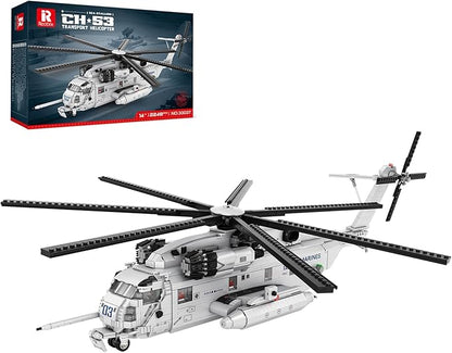 Reobrix CH-53 Helicopter Building Set 33037 Military Transport Helicopter Toy Aircraft Model Kit for Men Ideal Airplane Toy Gifts for Boys Kids 14+ Adults and Military Fans