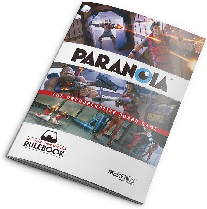 Paranoia: The Uncooperative Board Game - Strategic Betrayal &amp Survival in Alpha Complex Great for Game Night with Adults Ages 14+ 2-6 Players 120 Min Playtime Made by Modiphius Entertainment