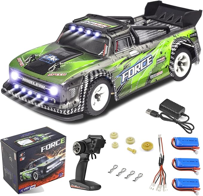 Wltoys 284131 RC Cars 1/28 Mini Drift RC Car with 3pcs Upgraded 500mah Battery 30km/h RC Drift Cars 130 Brushed Motor 2.4GHz Remote Control LED Lamp 4WD Micro RC Drift Car for Adults Gifts
