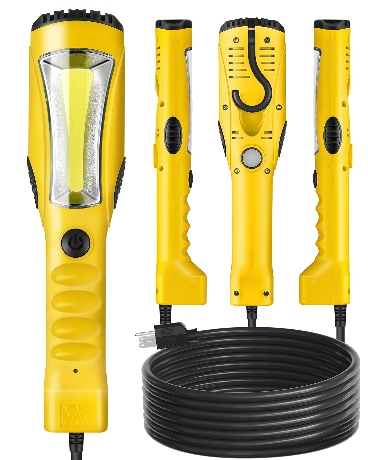WILAWELS 50 FT 14AWG/3C SJTOW Retractable Extension Cord Reel and 18W 2000LM 25FT LED Work Light Bundle, for Garage, Workshop, Car Repair Scene B50CR06- Y04WL06
