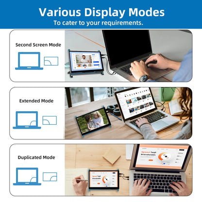 iPistBit 7 Inch LCD Touch Screen, 1024x600 IPS Display with Stand, HDMI Portable Monitor for Raspberry Pi 5/4B/3B+/3B/B+/Zero/400, BB Black, Windows 10 8 7, Free Driver