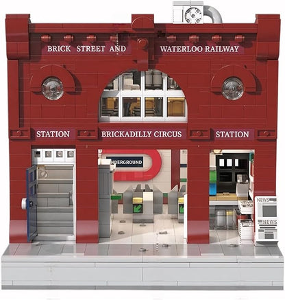 General Jim's London Underground Brickadilly Circus Two Floor 1836 PieceCity Modular Building Block Brick Street View Model Toy Set - for Teens and Adults