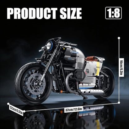 HIGH GODO 1:8 Motorcycle Building Set Technic MOC Motorcycle Model Kit for Adults Collectible Cool Toys Gifts for Teens 14+ (508 PCS)