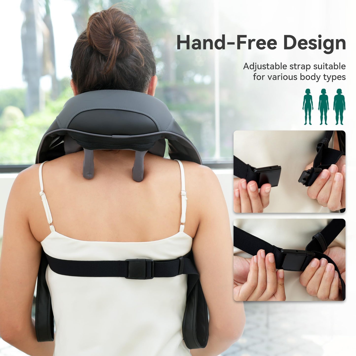 Snailax Cordless Neck Shoulder Massager with Soothing Heat, Fsa Hsa Eligible, Upgarded 4D Deep Tissue Kneading, Shiatsu Back Massager Pillow for Neck, Traps, Back, Gifts for Men Women Mom Dad