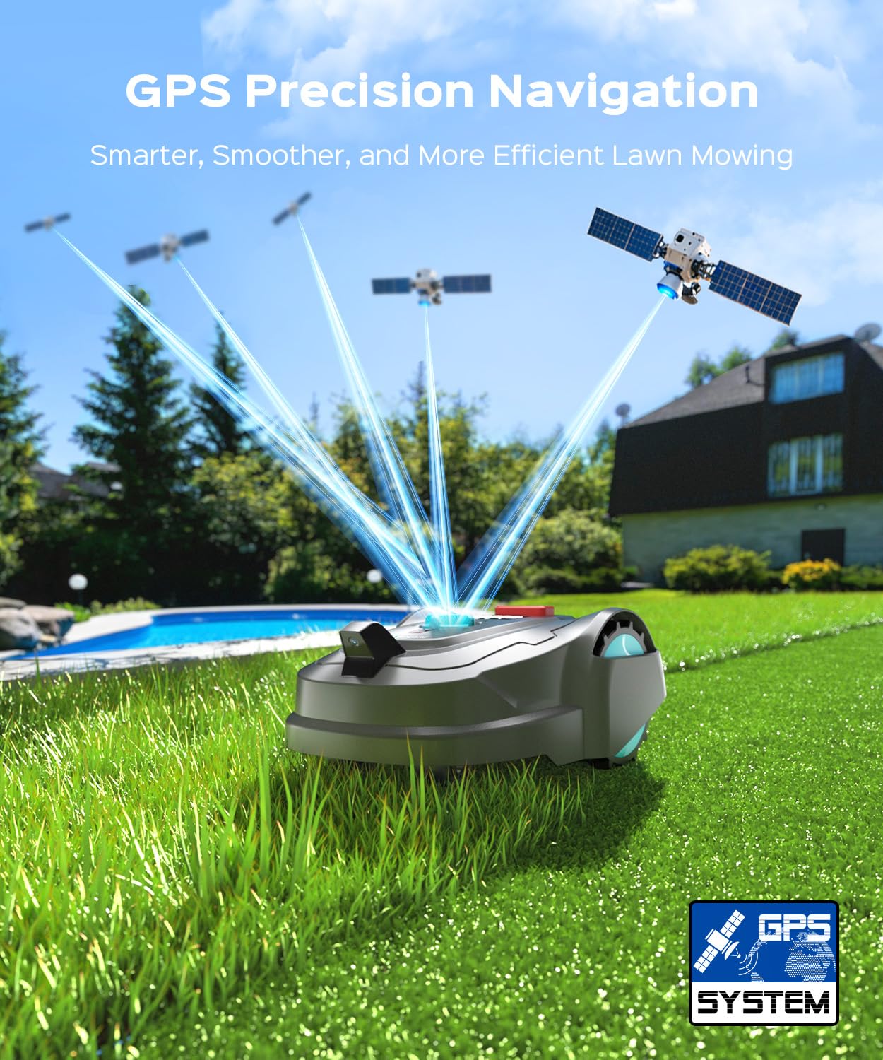 YARDCARE 2026 New M800Plus Robot Lawn Mower, GPS & 3D Vision, with 32.8 ft Magnetic Stripe, Obstacle Avoidance, Auto-Charging, APP Control, Bow-Shaped Mowing for Lawns up to 8611 sq.ft (Grey)