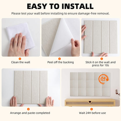 Large Felt Bulletin Board 59" x 35.5" 15 Pack Self-Adhesive Modular Felt Tiles, Cork Board Alternative for Wall, Acoustic Soundproof Panels for Home Office Classroom Decor with 50 Push Pins (Camel)