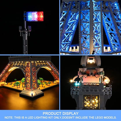 VONADO LED Light Kit Compatible with Lego Eiffel Tower Set 10307 Remote Control DIY Building Lighting Compatible with Lego Architecture 10307 (NOT Model)