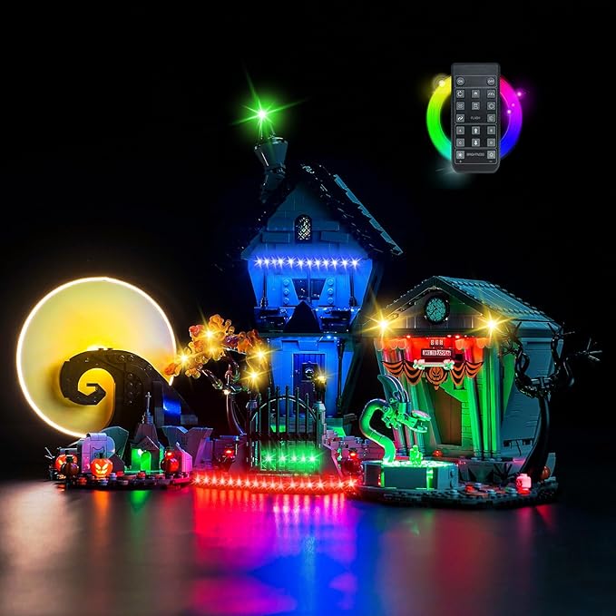 Led Light Kit Compatible with Lego Disney Tim Burton's Christmas 21351 Building Set RC Version Gift Idea for Adult Builders and Fans (Model Not Includd)