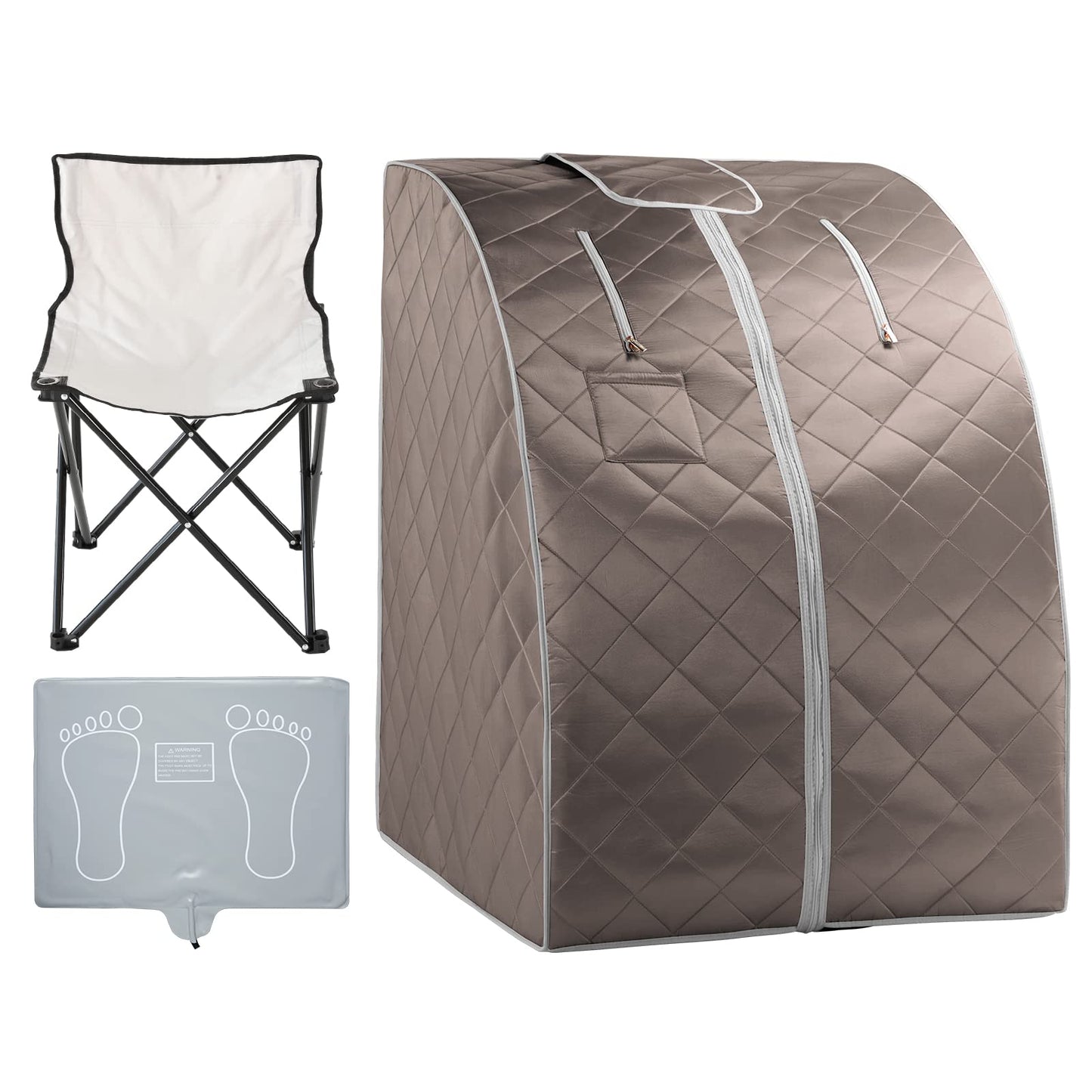 ZONEMEL Portable Far Infrared Sauna for Home, Personal Sauna for Relaxtion & Detox at Home, Full Body Sauna Tent with Heating Foot Pad, Folding Chair (L 27.6’’ x W 31.5’’ x H 37.8’’)