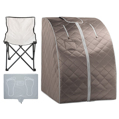 ZONEMEL Portable Far Infrared Sauna for Home, Personal Sauna for Relaxtion & Detox at Home, Full Body Sauna Tent with Heating Foot Pad, Folding Chair (L 27.6’’ x W 31.5’’ x H 37.8’’)