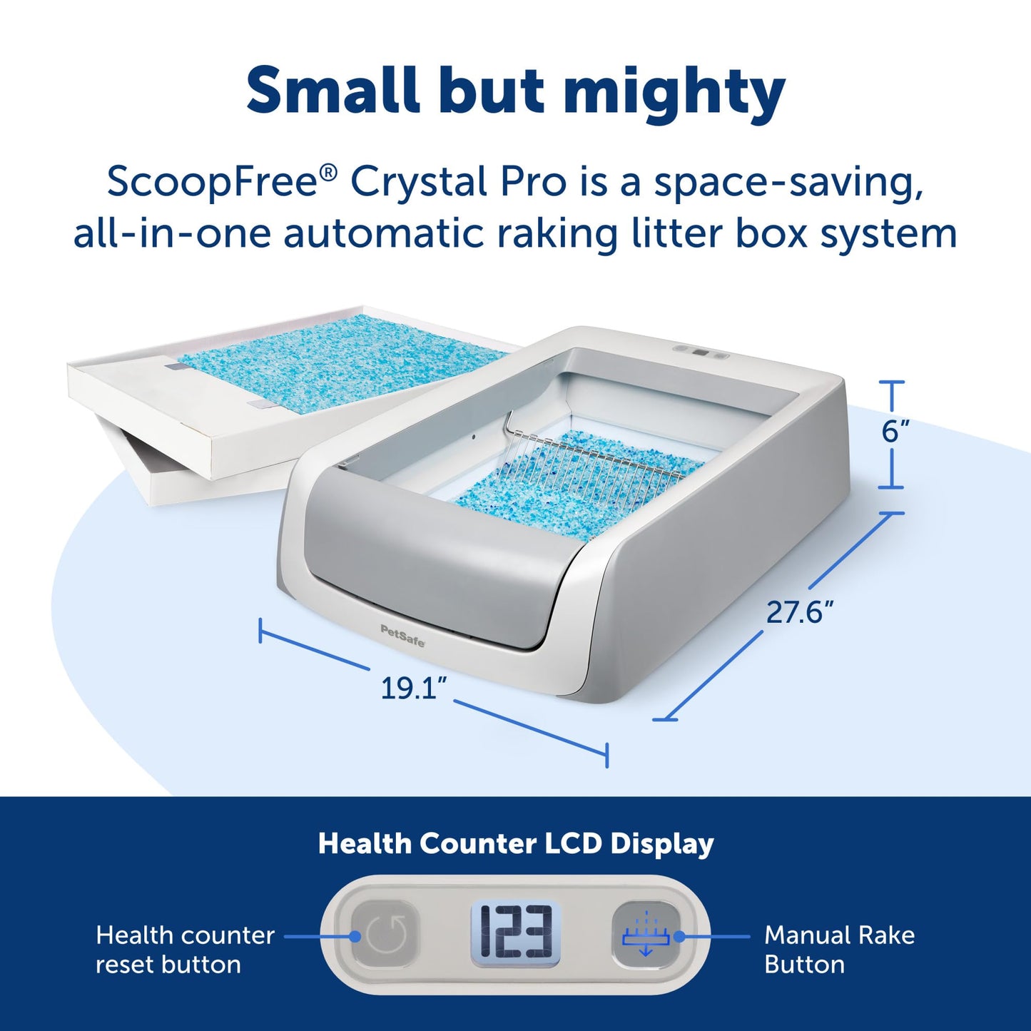 PetSafe ScoopFree Crystal Pro Self Cleaning Cat Litter Box, Includes 1 Disposable Crystal Litter Tray