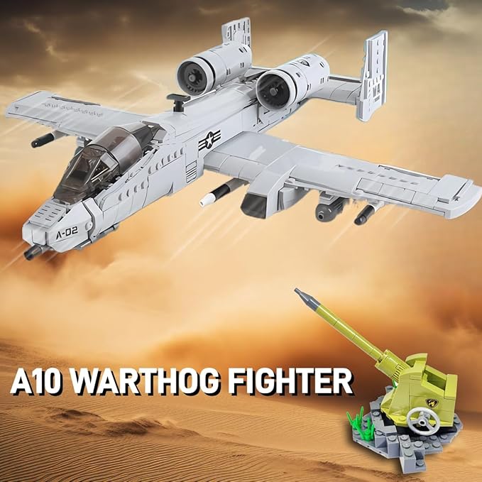 MEOA A10 Warthog Plane Building Toys 961PCS WW2 Fighter Jet Building Blocks Set Air Force Airplane Model Kits Bricks Toy Gifts for Adults