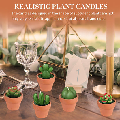 AZEAM 24 Pcs Succulent Candles Party Favors, Bulk Cactus Table Decor with Mini Terracotta Holders, Tiny Handmade Plant Tealights Candle Decoration for Shower Bridal Game Wedding Home Birthday