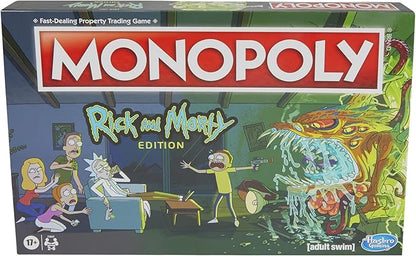 Hasbro Gaming Monopoly: Rick and Morty Edition Board Game Cartoon Network Game for Families and Teens 17+ Includes Collectible Monopoly Tokens (Amazon Exclusive)