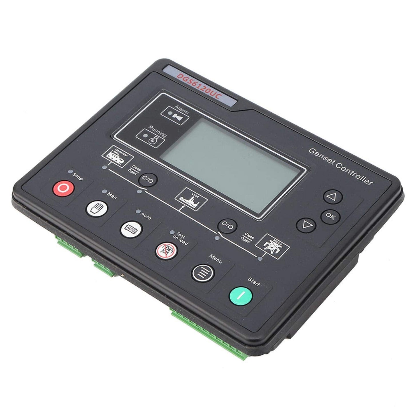Oumefar Genset Controller Module, DGS6120UC LCD Display Generator Automatic Controller Generator Set Parameters Monitoring Control Panel Automatic Engine Control Module for HGM6120UC
