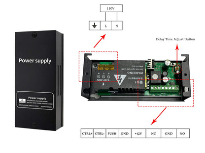 Door Access Control System 1200lbs Magnetic Lock Kit with 4 Remote Controls Stainless Steel Exit Button