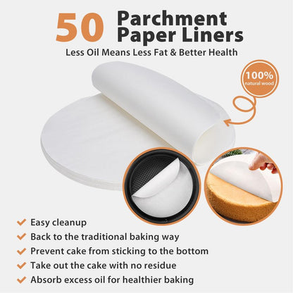 Springform Pan 9 Inch Nonstick Cheesecake Pan with Protector, Leakproof Spring Form Pan for Cheesecake, Round Cheese Cake Pans for Baking, 9 Inch Springform Cake Pan with 50Pcs Parchment Paper