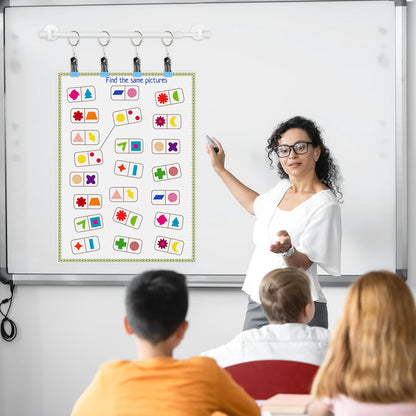Briwooody 2 Set 16-27 Inches Adjustable Magnetic Calendar Holder Set for Wall Anchor Chart Dates Cards Holder Calendar Bulletin Board for Classroom Whiteboard Home Decoration Supplies
