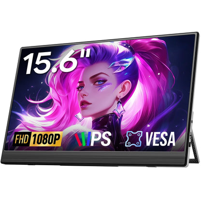 Dopesplay 15.6'' Portable Monitor, FHD 1080P Laptop Screen Extender, Ultra-Slim IPS HDR Travel Display with Speaker, Dual Full-Function USB-C & HDMI External Monitor for Mac PC Phone Xbox PS5 Switch