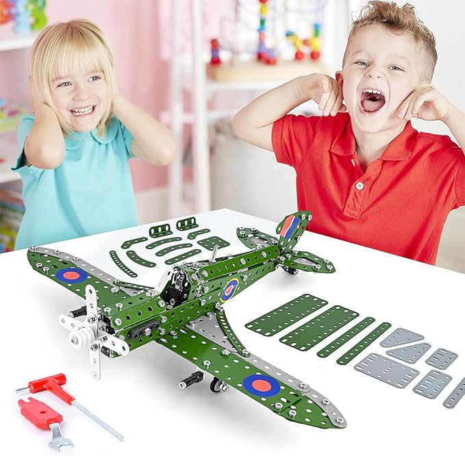 STEM Building Toys Model Airplane Kits for Boys 8-12Airplane Model Scale 1:32 Metal Building KitErector Sets Model Planes for Kids 8-12Best Airplane Gifts for Hurricane Fighter Fans