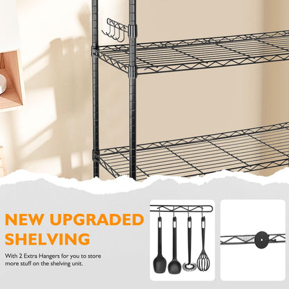 BolDuck 6 Tier Storage Shelves with Wheels, 2100lbs Capacity Heavy Duty Shelving Units, 14x36x75inch Adjustable Metal Shelf Wire Shelving Rack for Garage, Kitchen, Office, Black