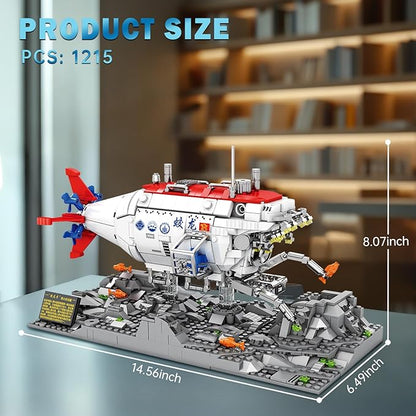 Reobrix Jiaolong Submarine Building Set for Adults Military Submarine Ship Toys with Lights 33042 Cool Decor Battleship Boat Model Kit Army Toy Gifts for Men Kids Aged 14+