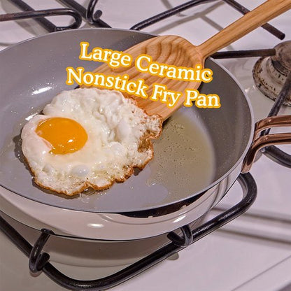 Great Jones Large Fry 10.25 Inch Nonstick Frying Pan | Nontoxic Ceramic Coating, PTFE & PFOA-Free | Welded Handle, Induction & Oven Safe | Dishwasher Friendly