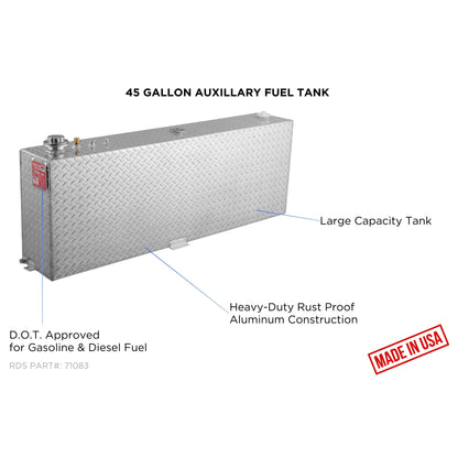 RDS MFG INC 71083 Rectangular Auxiliary/Transfer Fuel Tank - 45 Gallon Capacity