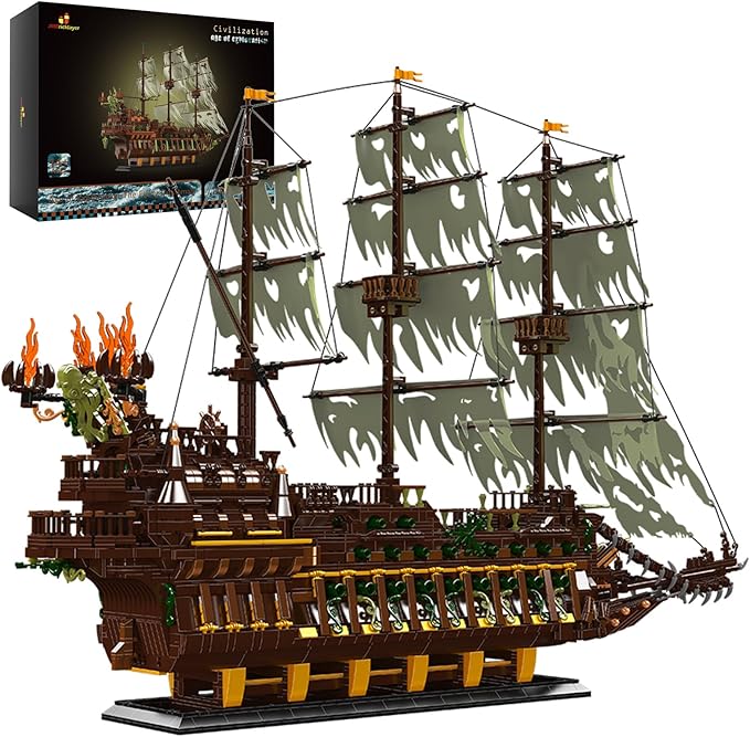 JMBricklayer Pirate Ship Building Sets for Adults 40101 - Large MOC Ship Set Ideal Gifts for Teens Age 14+ Adults who Like Challenging Blocks (Upgraded Version 4364 PCS)