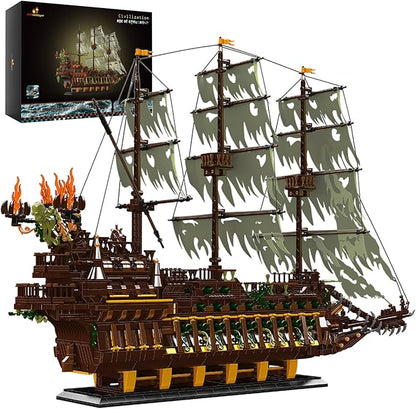 JMBricklayer Pirate Ship Building Sets for Adults 40101 - Large MOC Ship Set Ideal Gifts for Teens Age 14+ Adults who Like Challenging Blocks (Upgraded Version 4364 PCS)