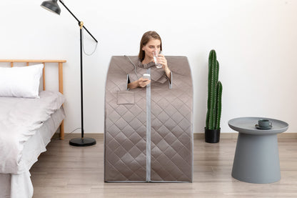 ZONEMEL Portable Far Infrared Sauna for Home, Personal Sauna for Relaxtion & Detox at Home, Full Body Sauna Tent with Heating Foot Pad, Folding Chair (L 27.6’’ x W 31.5’’ x H 37.8’’)