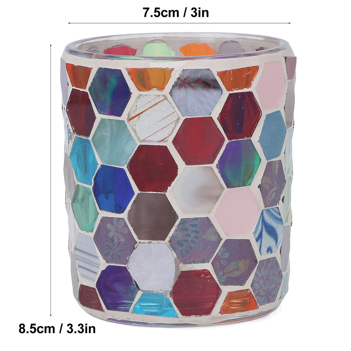 Moofey Mosaic Candle Holder, Stained Glass Candle Holder for Home Candlelight Dinner Decoration