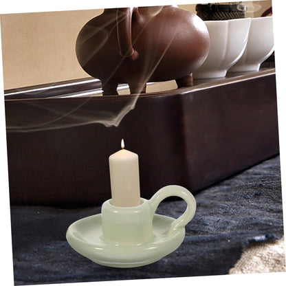 Amosfun 2pcs Ceramic Candle Holders for Dining Table Home Decor Wedding Centerpiece Decorative Candlestick Holders for Parties Easy to Style
