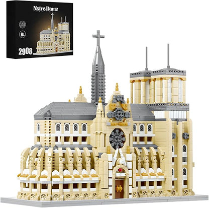 Notre Dame Cathedral Miniature Block Set (2908 Pieces) - Landmark Model Puzzle Toy Suitable for Children and Adults as a Gift