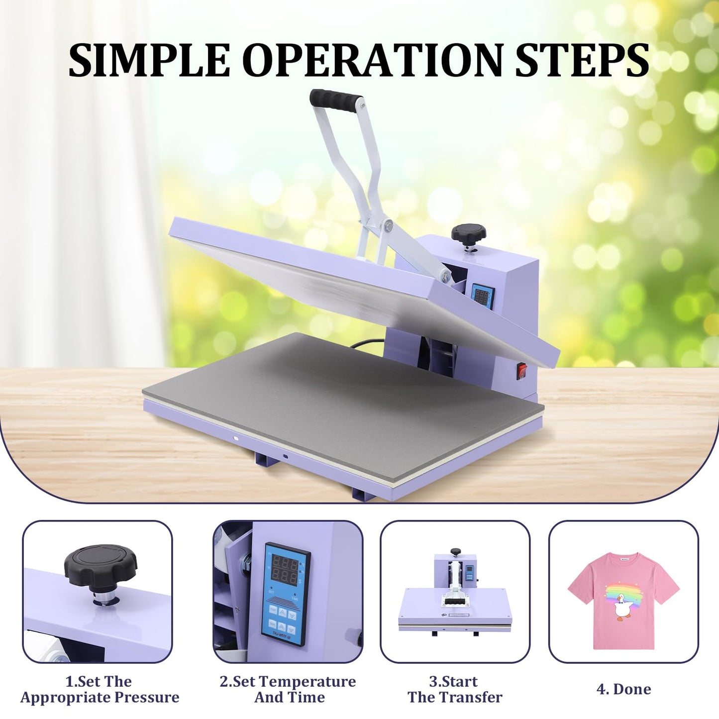 GarveeLife 16x24 in Heat Press Machine, Large Operating Panel T-Shirts Heat Press, Fast Heating, Digital Sublimation Printer High Pressure Heat Press Machine for Clothes Canvas Bags Pillows Placemats