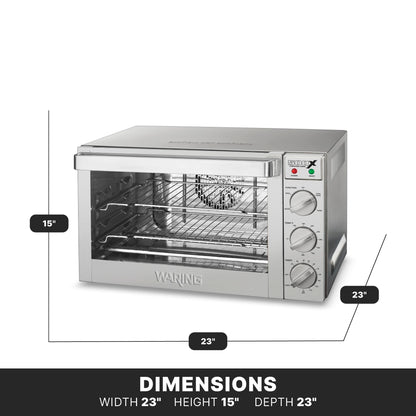 Waring Commercial WCO500X Half Size Pan Convection Oven, 120V, 5-15 Phase Plug, Steel