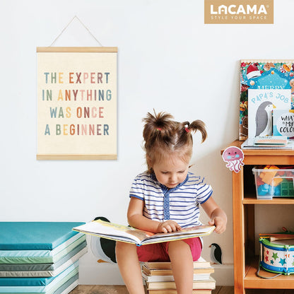 Lacama The Expert at Anything Was Once a Beginner Wooden Poster Hanger, Motivational Classroom Posters Hanger Frame, Inspirational Wall Art, Mental Health Decor for Classroom