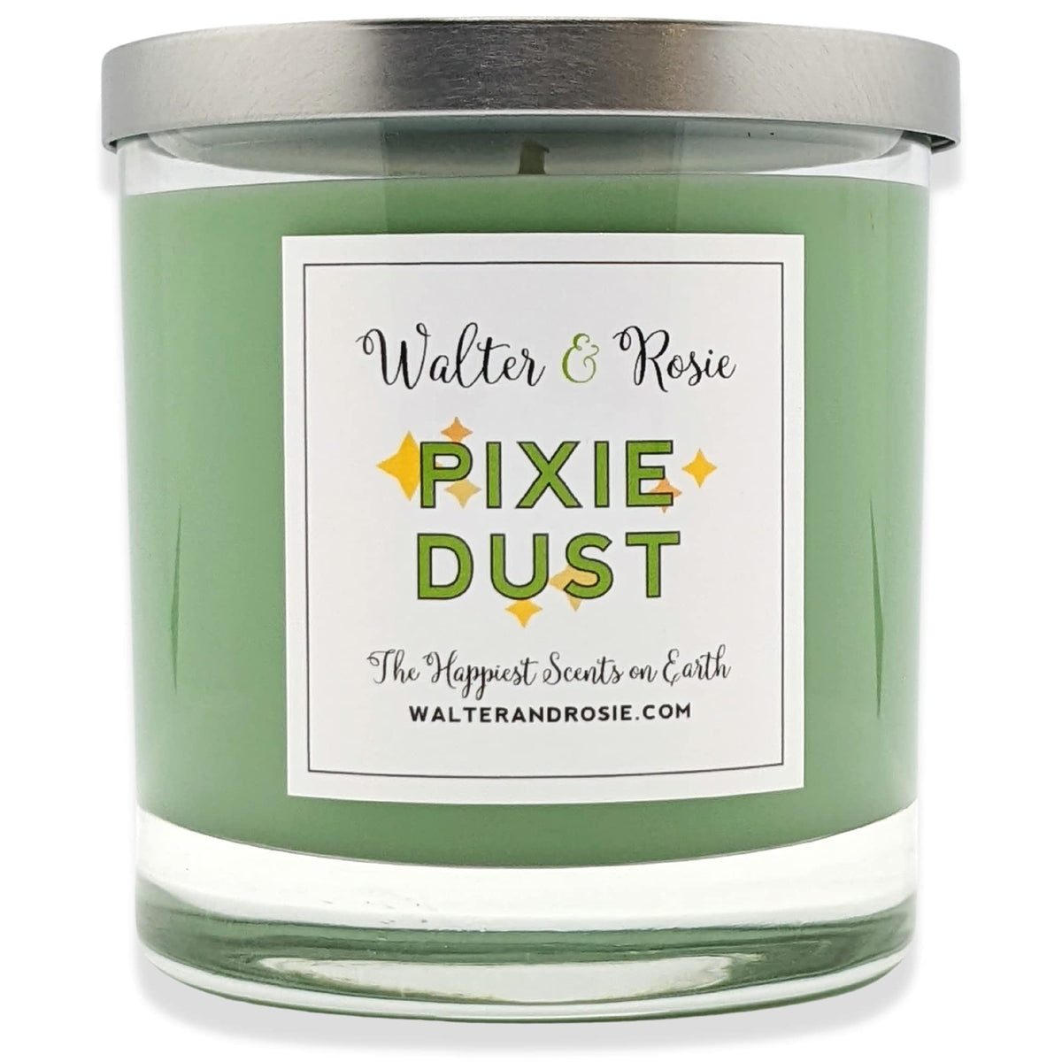Walter & Rosie - Pixie Dust Candle 11 oz - Scented Candle - Inspired by Peter Pan - Soy Wax Blend - Up to 40 Hrs - Long Burning Candle - Reuseable Glass Jar