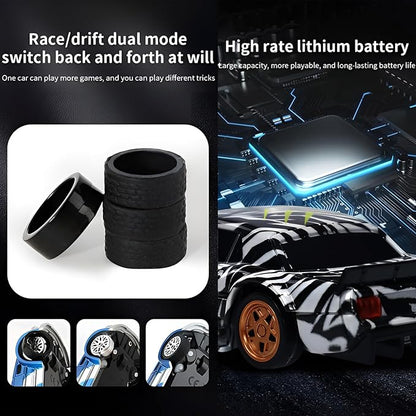 Remote Control Car 2.4GHz High Speed 15KM/H RC Cars Toys1/43 Scale Mini RC Drift Car RTR Mini Racing Vehicle for Adults - Indoor/Outdoor Use (4301 1Battery Box)