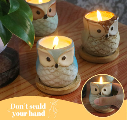 Kinforse Scented Candles Birthday Gifts for Women, Owl Gifts for Women, 6 Pack Novelty Owl Aromatherapy Candle Bulk Gift for Birthday Mother's Thanksgiving