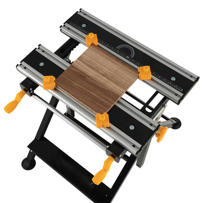 ERGOMASTER Portable Workbench, Folding Work Table with 8pcs Clamps, 220 Lbs Weight Capacity, Aluminum and Steel Frame