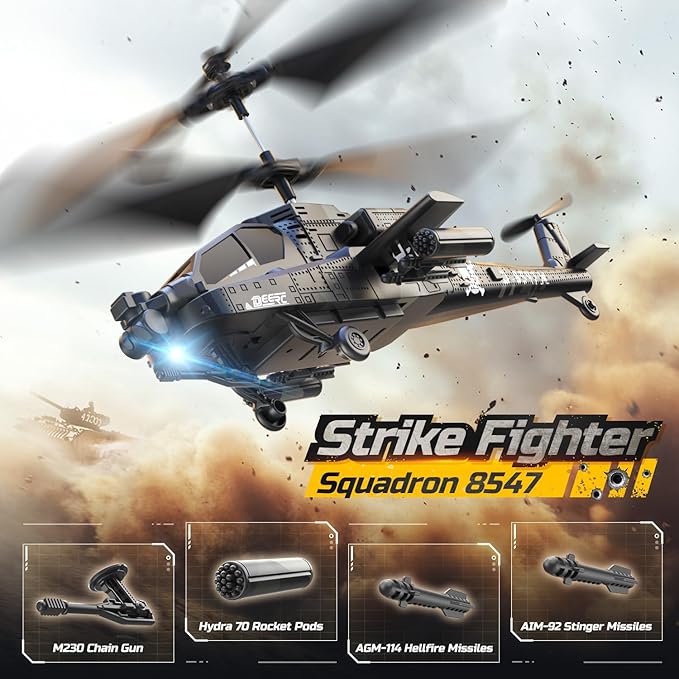 DEERC RC Helicopter RC Plane for Kids and Adults 2.4GHz Remote Control Helicopter 26 Mins Flight Time LED Lights &amp Altitude Hold 2 Batteries Kids Toy for Ages 8-12