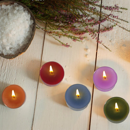 Vanilla Scented Tea Light Candles Handmade White Tealight Candles 4 Hour Clean Burning for Weddings Dinner Date Nights Spa Bath Meditation Relaxation