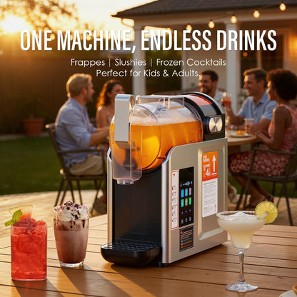New Upgrade Smart 6 Presets Slushie Machine for Home & Soft Serve Ice Cream Machine, 68oz Color Touch Screen Slushy Machine for Home with 2/4/6H Smart Timer & Self-Cleaning, DIY Frozen Drink Maker