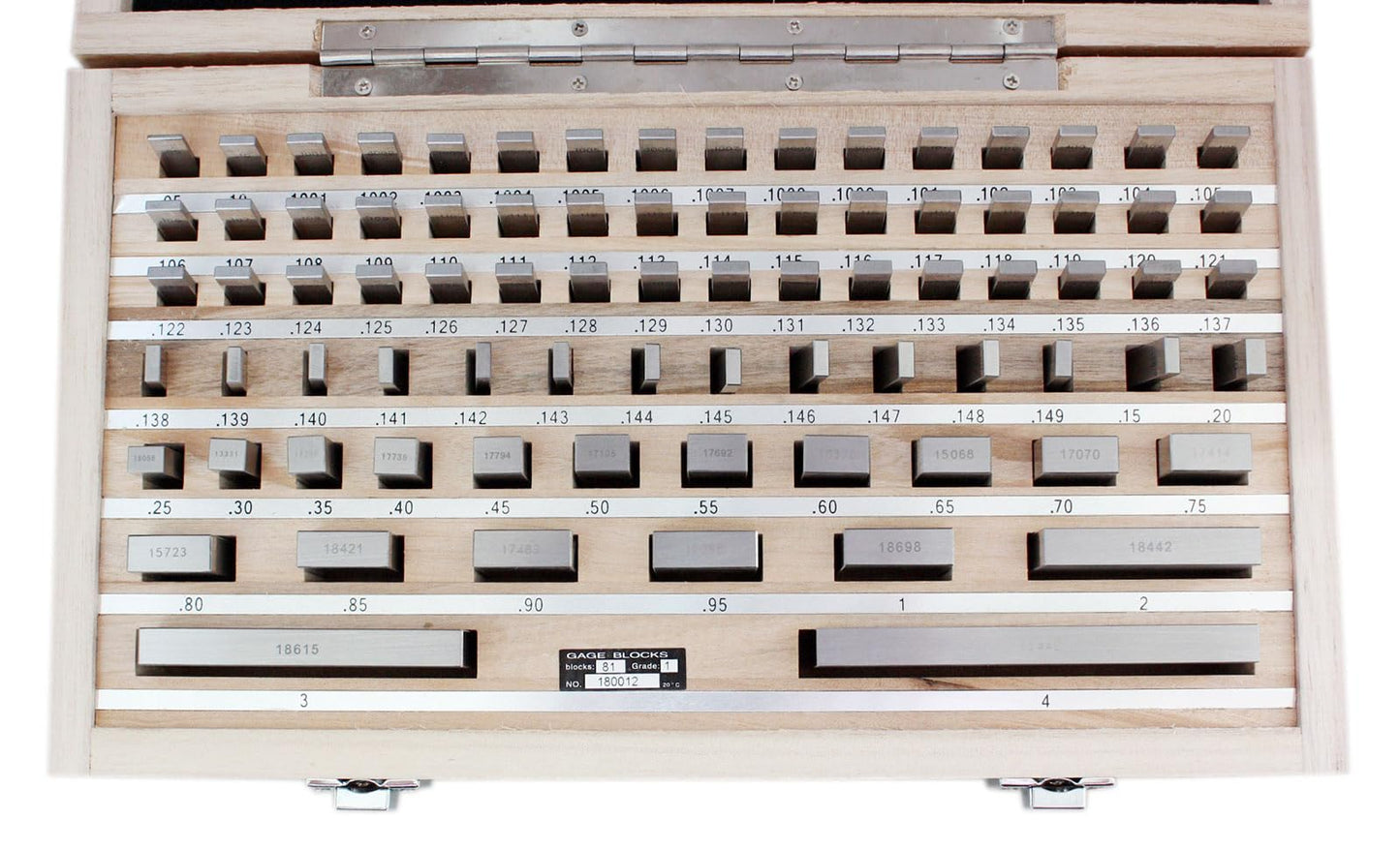 Accusize Industrial Tools 81 Pc Grade AS-1 Steel Gage Block Set, P900-S582