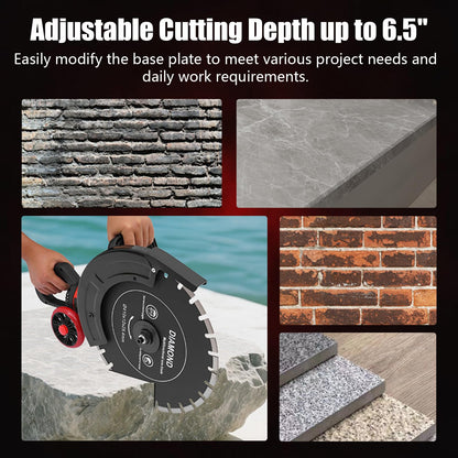 Electric Concrete Saw, 16" Wet/Dry Disk Saw Cutter 4000W Circular Concrete with Water Line, Water Pump and Blade 6.5" Cutting Depth for Stone, Brick, Porcelain, Concrete